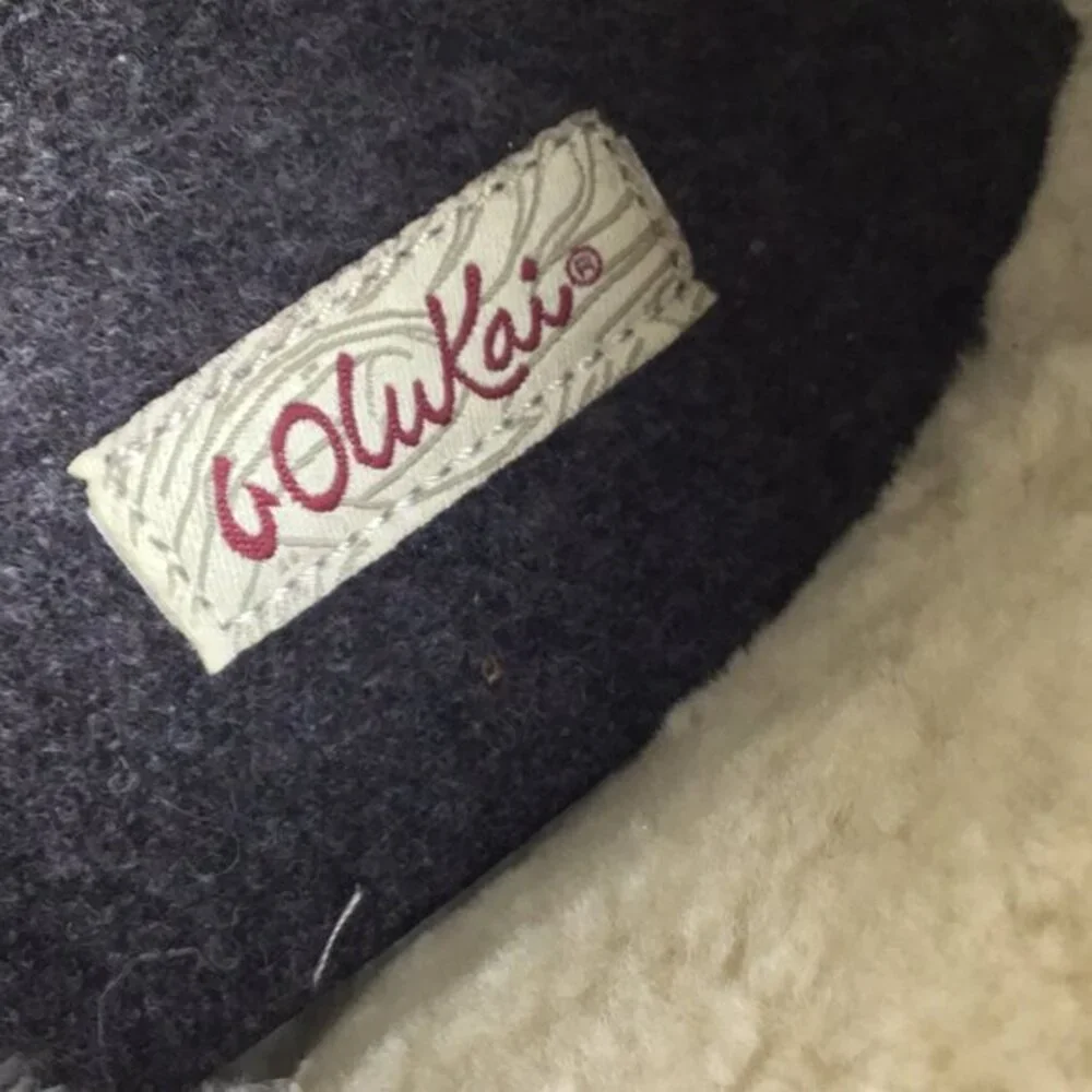 OluKai Ola Hou Shearling‎ Fur Gray Suede Ankle Boot Women’s Size 7